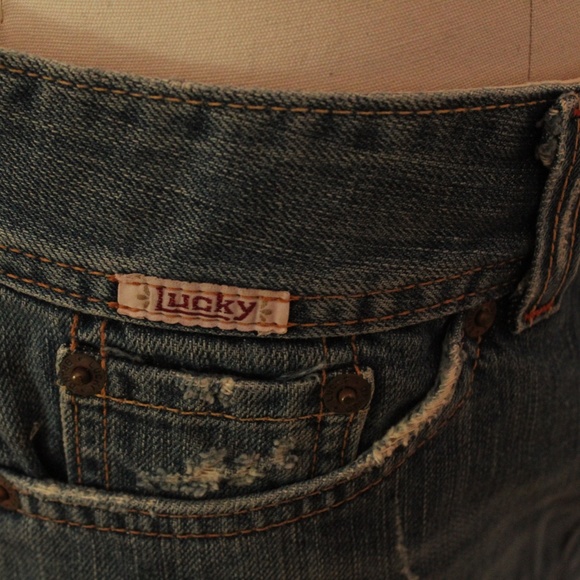 1990’s Lucky Brand Denim Cut-Off Skirt - Picture 3 of 5